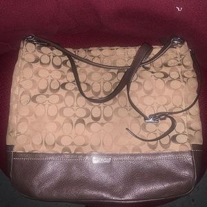 Coach Khaki/Mahogany Park Signature Hobo Shoulder Bag